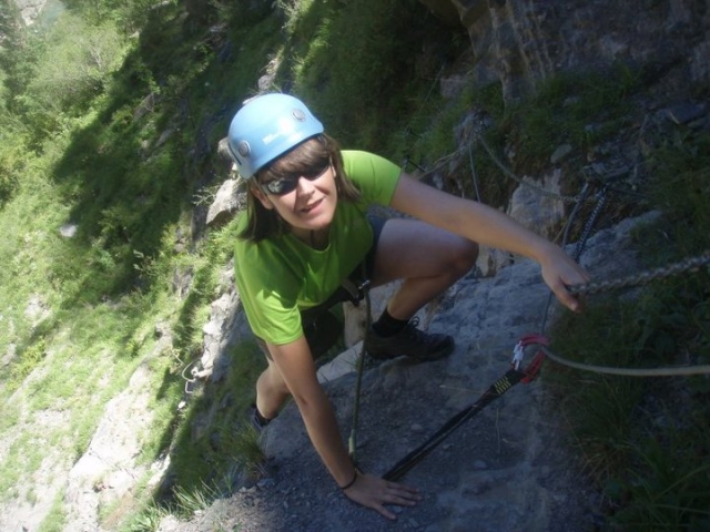  Climbing the ferrata